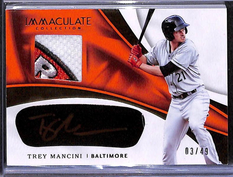 Lot of 3 Baseball Autograph Relic Cards w. Rhys Hoskins & Trey Mancini